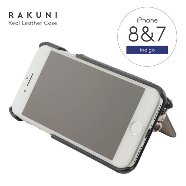 RAKUNI（ラクニ）iPhone7、iPhone8、iPhoneケース、iPhoneカバー、インディゴブルー（青、ネイビー、インディゴ）